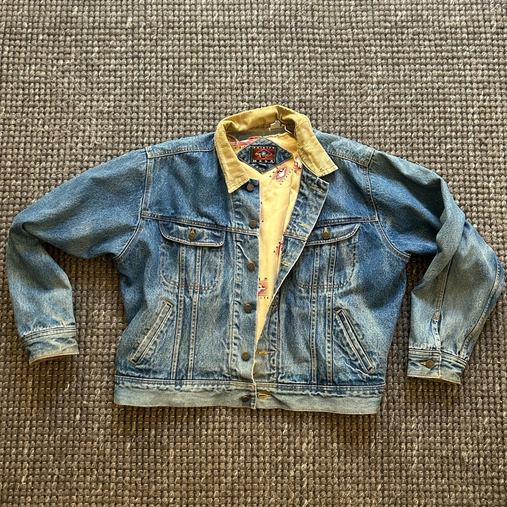 Vintage Faded & Distressed Denim Blue Jacket